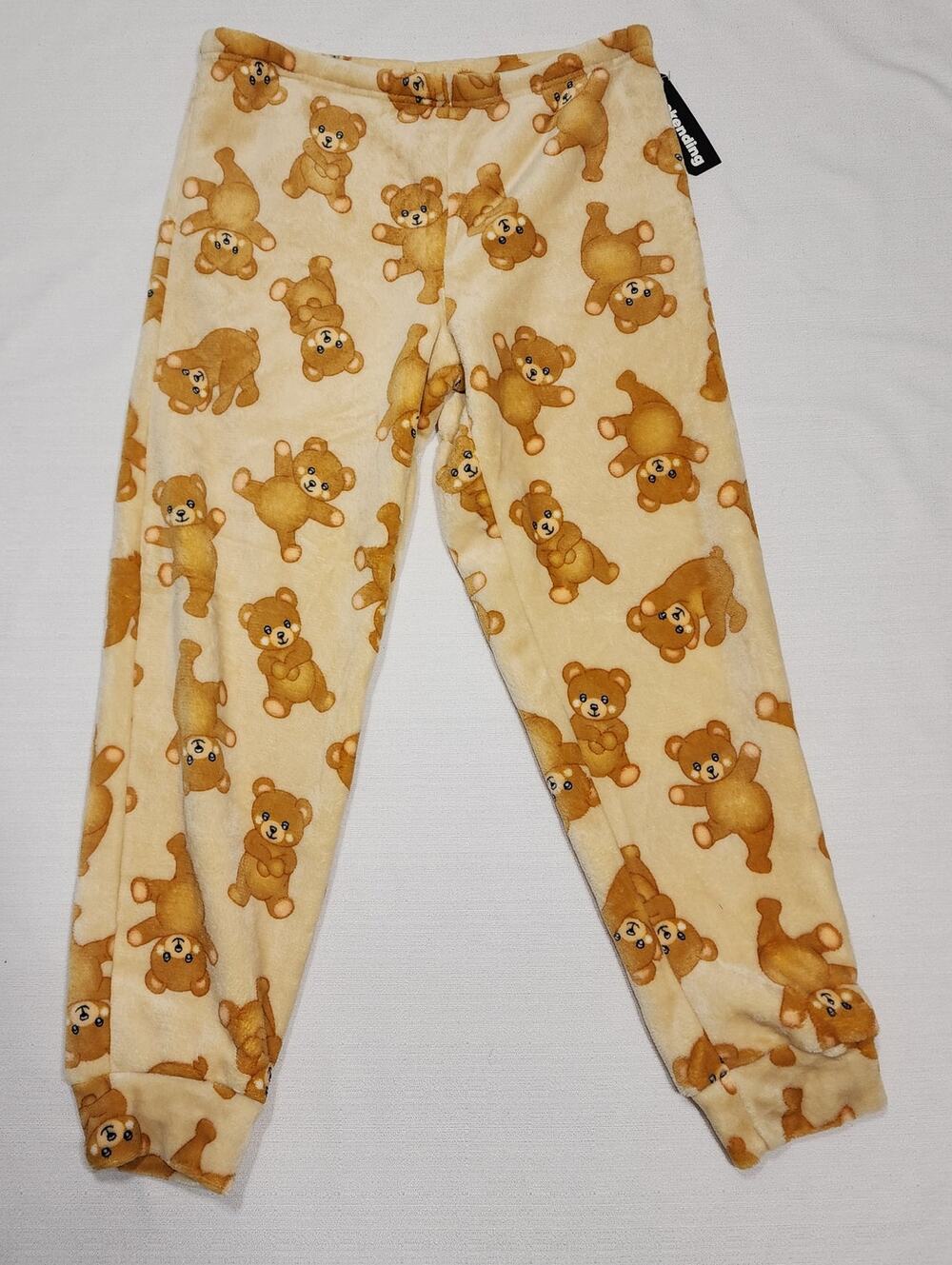 Teddy bear fleeced pajamas women's large NWT